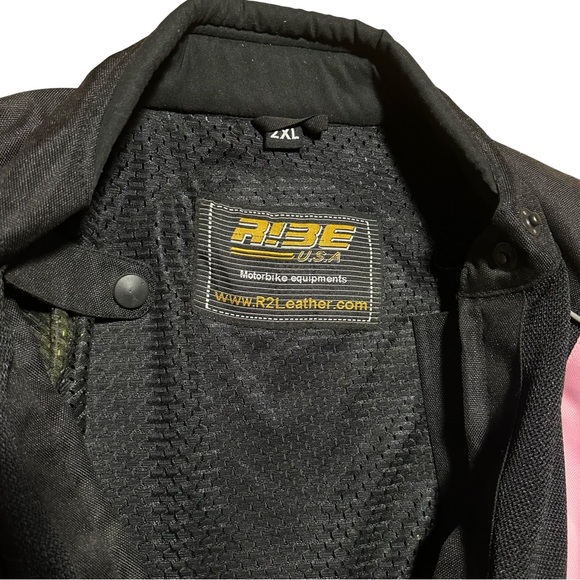 RIBE USA Women's Motorcycle Mesh Jacket Black Pink 2XL (Fits Like Medium/Large) - Picture 14 of 16